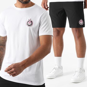 Looney Tunes - Conjunto de jersey y pantalón corto Bugs Bunny Tech Badge Negro Blanco