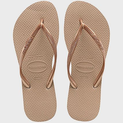 Havaianas - Chanclas de mujer Slim 4000030 Marrón claro