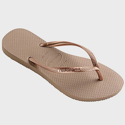 Havaianas - Chanclas de mujer Slim 4000030 Marrón claro