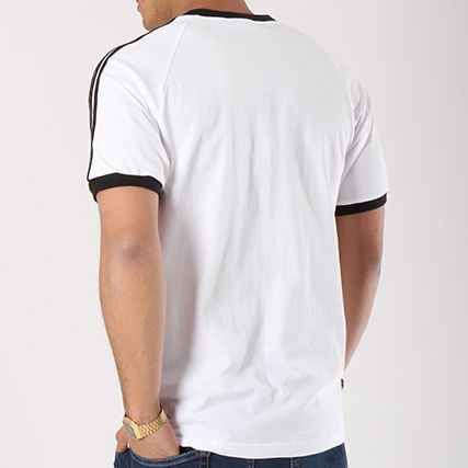Adidas Originals - Camiseta 3 Rayas CW1203 Blanco Negro