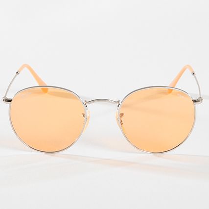 Ray-Ban - Lunettes de Soleil Round Evolve 3447 Argenté Orange