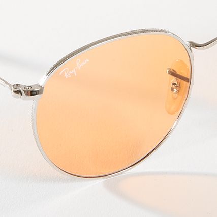 Ray-Ban - Lunettes de Soleil Round Evolve 3447 Argenté Orange