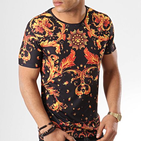 John H - Tee Shirt TSM-14 Noir Jaune Renaissance 