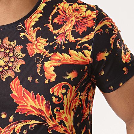 John H - Tee Shirt TSM-14 Noir Jaune Renaissance 