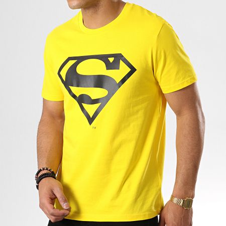 DC Comics - Camiseta con logotipo amarillo