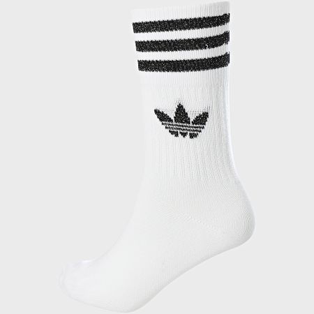 Adidas Originals - Pack De 2 Pares De Calcetines De Corte Medio Con Purpurina ED5907 Brillo Blanco
