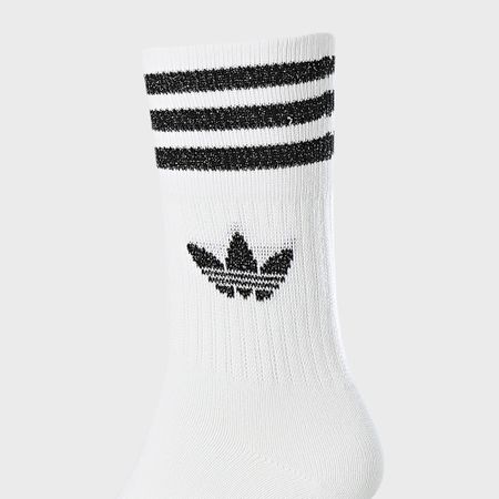 Adidas Originals - Pack De 2 Pares De Calcetines De Corte Medio Con Purpurina ED5907 Brillo Blanco