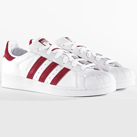 Adidas Originals - Zapatillas Superstar EF9240 Calzado Blanco Burdeos