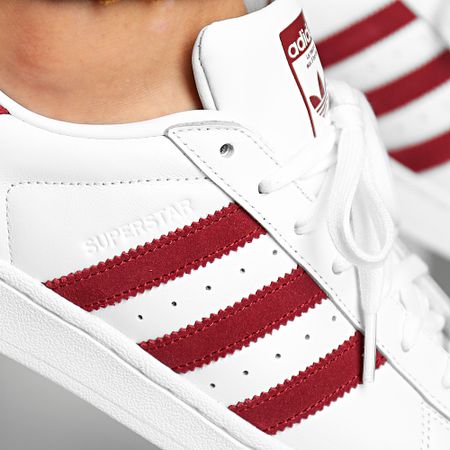 Adidas Originals - Zapatillas Superstar EF9240 Calzado Blanco Burdeos
