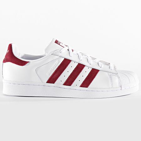 Adidas Originals - Zapatillas Superstar EF9240 Calzado Blanco Burdeos