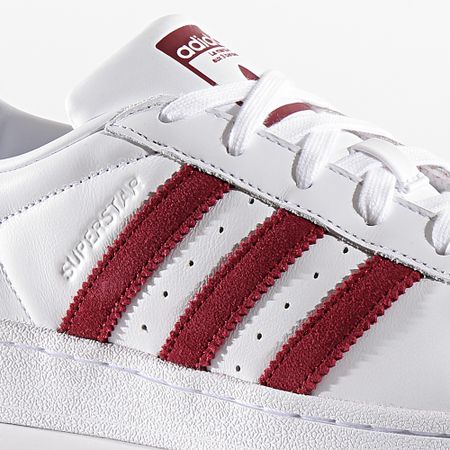 Adidas Originals - Zapatillas Superstar EF9240 Calzado Blanco Burdeos