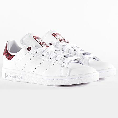 Adidas Originals - Zapatillas Stan Smith Mujer EE4896 Calzado Blanco Borgoña Núcleo Negro