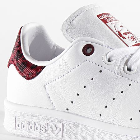 Adidas Originals - Zapatillas Stan Smith Mujer EE4896 Calzado Blanco Borgoña Núcleo Negro