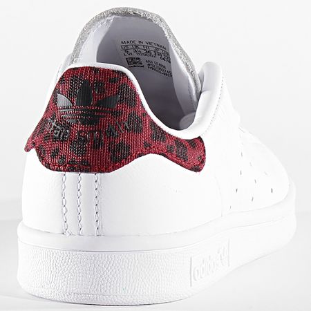 Adidas Originals - Zapatillas Stan Smith Mujer EE4896 Calzado Blanco Borgoña Núcleo Negro