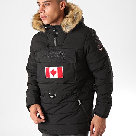 Canadian Peak - Chaqueta Cococheak con capucha y cuello con cremallera negra