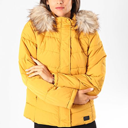 Only - Anorak de Piel Mujer Kammi Amarillo Mostaza