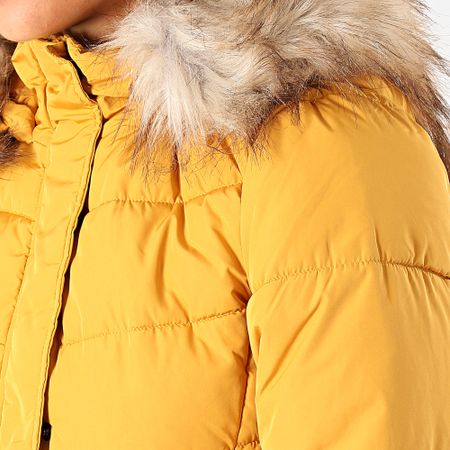Only - Anorak de Piel Mujer Kammi Amarillo Mostaza