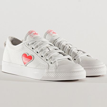 Adidas Originals - Baskets Femme Nizza Trefoil EF5074 Cryo White Shock Red Core Black