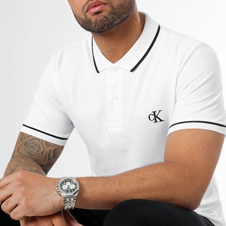 Calvin Klein - Polo Slim Tipping Manga Corta 5603 Blanco