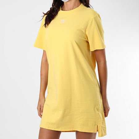 Adidas Originals - Robe Tee Shirt Femme Trefoil FM3277 Jaune