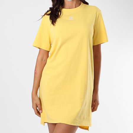 Adidas Originals - Robe Tee Shirt Femme Trefoil FM3277 Jaune