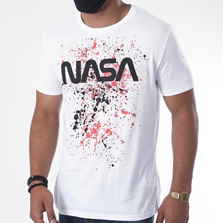 NASA - Worm Splatter Camiseta Blanco Rojo