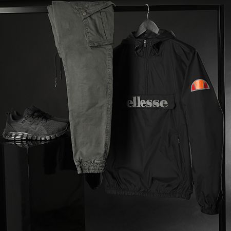 Ellesse - Acera SXG09906 Cortavientos Cuello con Cremallera Reflectante Negro