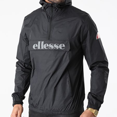 Ellesse - Acera SXG09906 Cortavientos Cuello con Cremallera Reflectante Negro