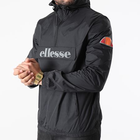 Ellesse - Acera SXG09906 Cortavientos Cuello con Cremallera Reflectante Negro