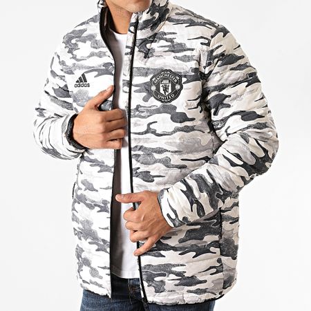 Adidas Performance - Doudoune Manchester United FC FR3866 Beige Bleu Marine Camouflage