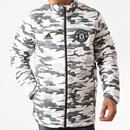 Adidas Performance - Doudoune Manchester United FC FR3866 Beige Bleu Marine Camouflage
