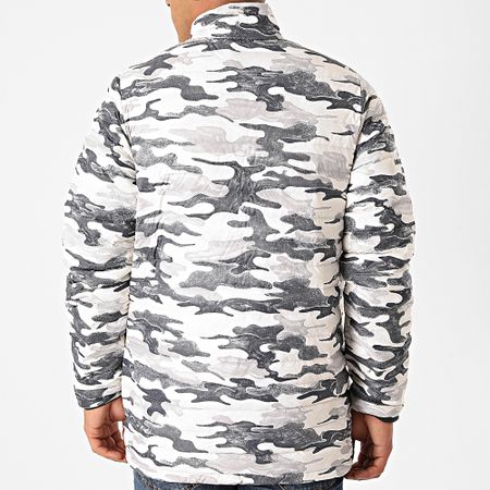 Adidas Performance - Doudoune Manchester United FC FR3866 Beige Bleu Marine Camouflage