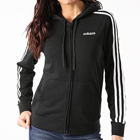 adidas - Sweat Zippé Capuche Femme A Bandes Essential DP2419 Noir
