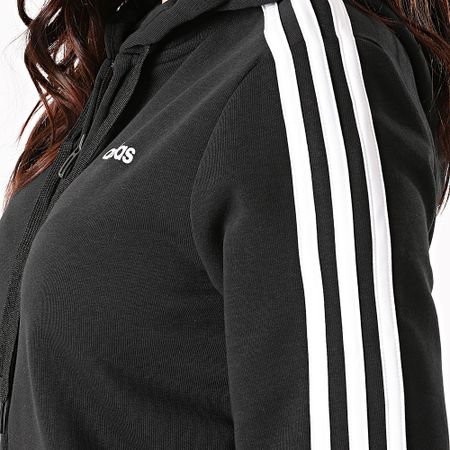 adidas - Sweat Zippé Capuche Femme A Bandes Essential DP2419 Noir