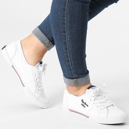 Pepe Jeans - Baskets Aberlady Ecobass PLS31193 White