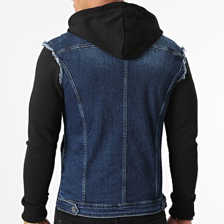 LBO - Chaqueta Jean Capucha 1521 Azul Oscuro Denim Negro