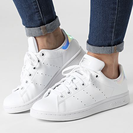 Adidas Originals - Zapatillas Mujer Stan Smith FX7521 Footwear Blancas Plateadas Metálicas