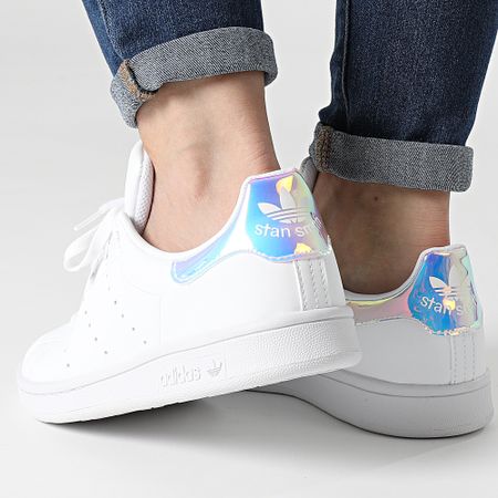 Adidas Originals - Zapatillas Mujer Stan Smith FX7521 Footwear Blancas Plateadas Metálicas