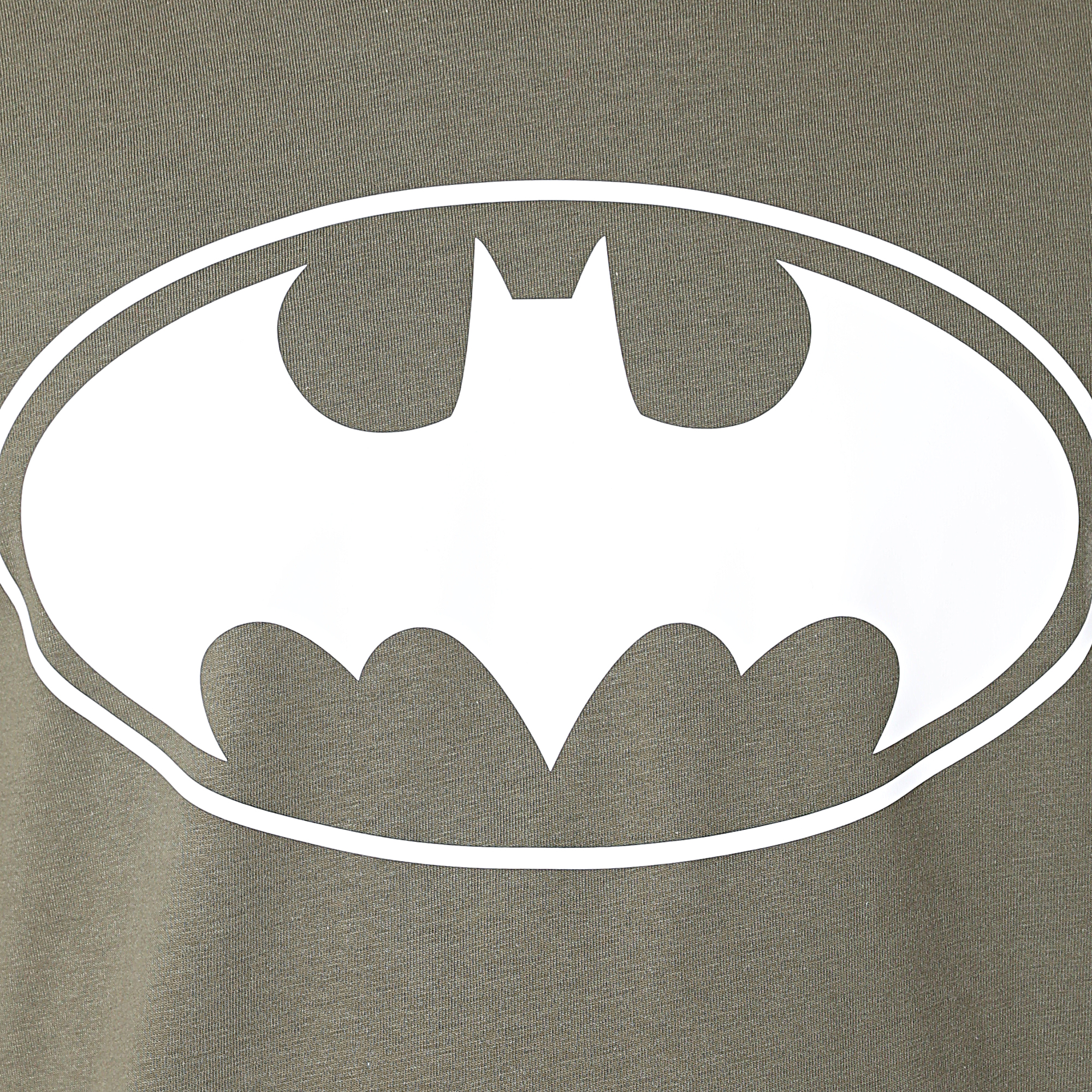 DC Comics - Camiseta Logo Verde Caqui Blanca