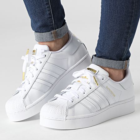 Adidas Originals - Baskets Femme Superstar Bold FV3334 Cloud White Gold Metallic