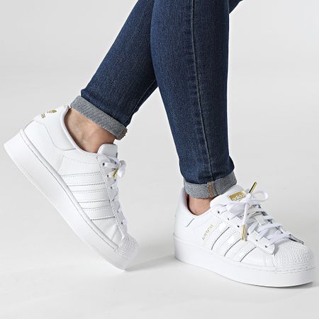 Adidas Originals - Baskets Femme Superstar Bold FV3334 Cloud White Gold Metallic