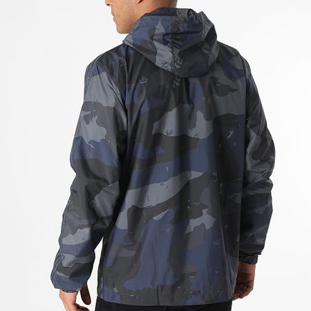 Adidas Originals - Cortavientos Con Capucha Rayas Camuflaje H13460 Gris Azul Marino Camuflaje