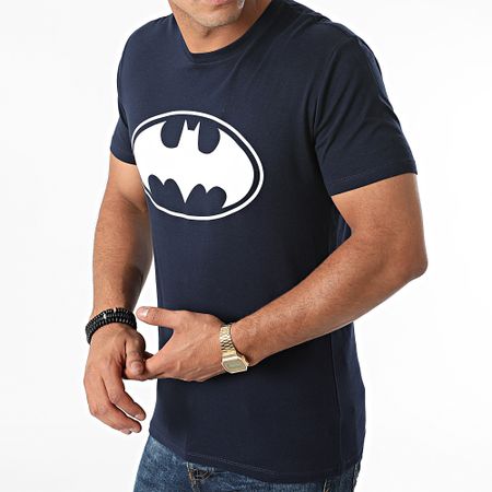 DC Comics - Camiseta Logo Batman Azul Marino Blanco