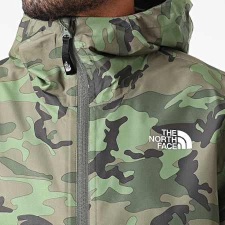 The North Face - Cortavientos Camuflaje A558H Verde Caqui