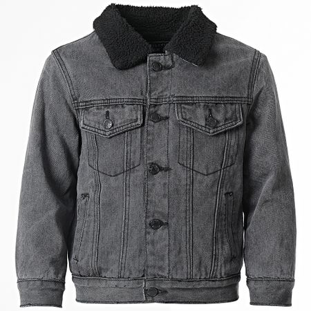 Frilivin - Chaqueta vaquera infantil Cuello de borreguillo Negro