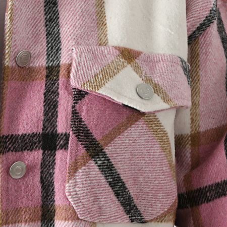 Girls Outfit - Sobrecamisa Mujer Cuadros GZ2847 Rosa Blanco