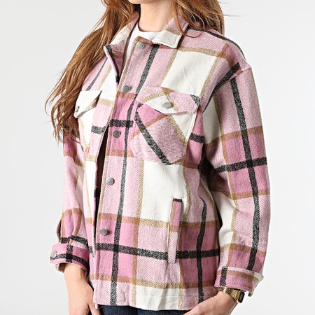Girls Outfit - Sobrecamisa Mujer Cuadros GZ2847 Rosa Blanco
