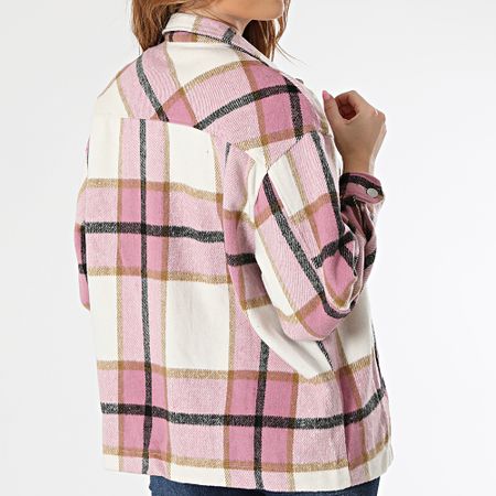 Girls Outfit - Sobrecamisa Mujer Cuadros GZ2847 Rosa Blanco