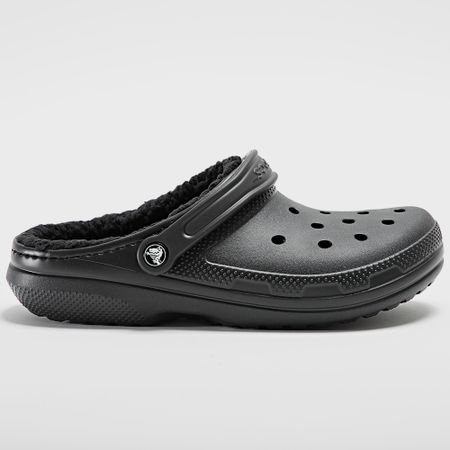 Crocs - Zuecos con forro clásico negro