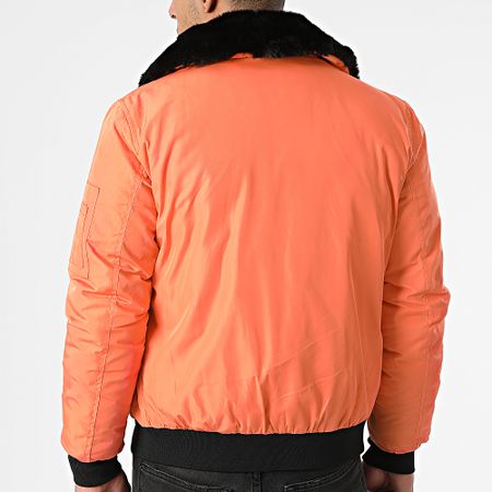 Kymaxx - Cazadora bomber con cuello de borrego 5053 Naranja